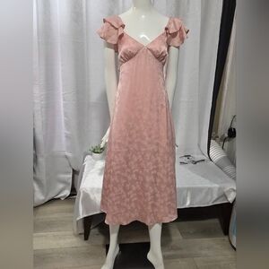 Elegant Pink Floral Dress